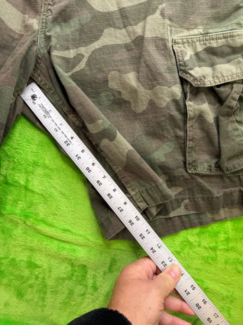 Faded Glory Camo Cargo Shorts Mens Sz 36 Ripstop Utility